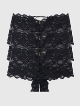 Mabel Crotchless Lace Up Back Cheeky 3 Pack