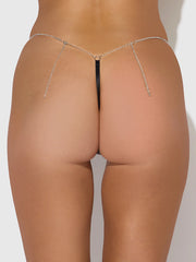 Petra Rhinestone Side Satin G-String