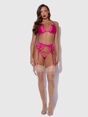 Petra Satin & Mesh Garter Belt