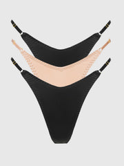 Rising Star Liquid Satin Thong 3 Pack