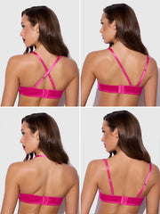 Rising Star Plunge Push Up Bra in Petra Satin
