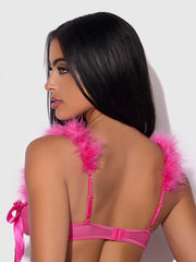 Scarlett Marabou & Mesh Openable Cup Bra