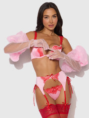 Chiffon Long Glove With Puff