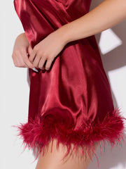 Scarlett Satin & Feather Sleep Slip
