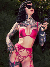 Petra Satin & Mesh Garter Belt
