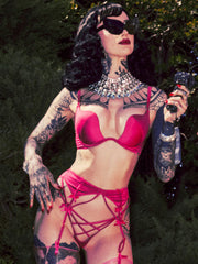 Petra Satin & Mesh Garter Belt