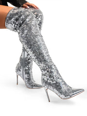 Vitoria Sequin Knee High Boots