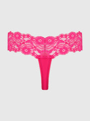Bridget Stretch Cotton & Lace Thong