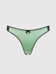 Lexi Liquid Satin & Lace V-Tanga Panty