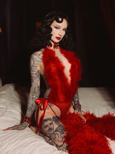 Scarlett Plunging Drop Off Marabou Teddy