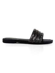 Jennifer Rhinestone Slide Sandals