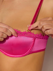 Neev Lace & Oilslick Push Up Half Up Bandeau Bra