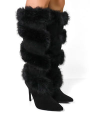 Holly Feather Over the Knee High Boots