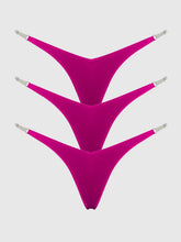 Petra Clear Side Slider Satin Thong 3 Pack
