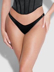 Petra Crotchless Satin Tanga