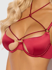 Nadya Liquid Satin & Rope Openable Cup Bra