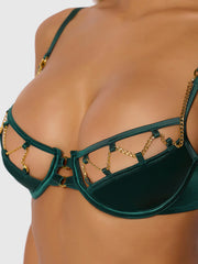 Emery Liquid Satin & Chain Bra