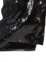 Maria Drape Over Knee Wedge Boots
