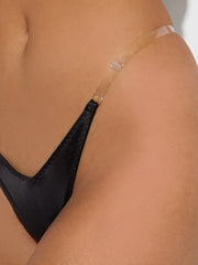 Petra Clear Side Slider Satin Thong 3 Pack
