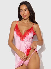 Rising Star Liquid Satin & Lace Slip Set