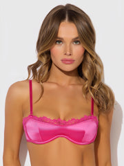 Neev Lace & Oilslick Push Up Half Up Bandeau Bra