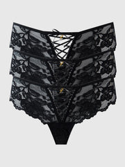 Mabel Lace Up Front Tanga 3 Pack