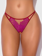 Rosalind Lace & Satin Crotchless G-String