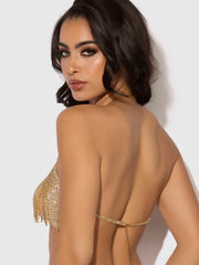 Ziggy Rhinestone Dangle V-Neck Bra
