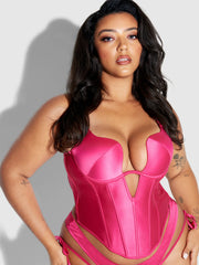 Rising Star Plunge Push Up Bustier in Petra Satin