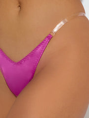 Petra Clear Side Slider Satin Thong