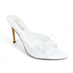 Lacey Pointed Toe Lace Bow Heels