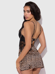 Rising Star Plunge Push Up Babydoll in Liquid Satin & Lace