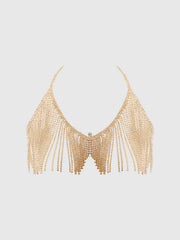 Ziggy Rhinestone Dangle V-Neck Bra