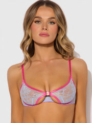 Pia Lace Unlined Modern Cutout Open Cup Bra