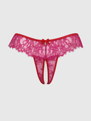 Rosalind Lace & Pearl Crotchless Thong