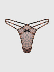 Kaia Leopard Mesh Strappy & Backless Hipster