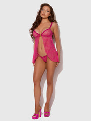 Pia Lace Flyaway Front Babydoll With Front Clasp
