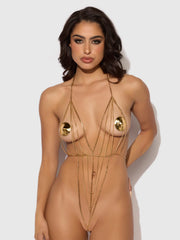 Ziggy Chain Deep V-Plunge Teddy