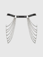 Ziggy Chain & Leather-Like Draped Garter