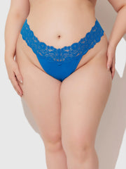 Bridget Stretch Cotton & Lace Thong