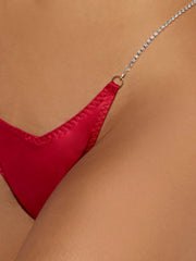 Petra Rhinestone Side Satin G-String
