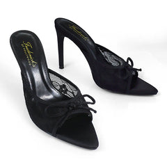 Lacey Pointed Toe Lace Bow Heels