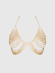 Chain Drape Halter Bralette