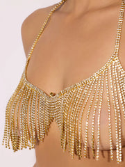 Ziggy Rhinestone Dangle V-Neck Bra