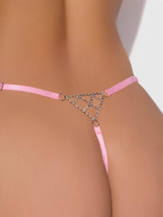 Rising Star Rhinestone Net Back G-String
