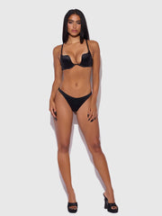 Rising Star Liquid Satin Crotchless Tanga