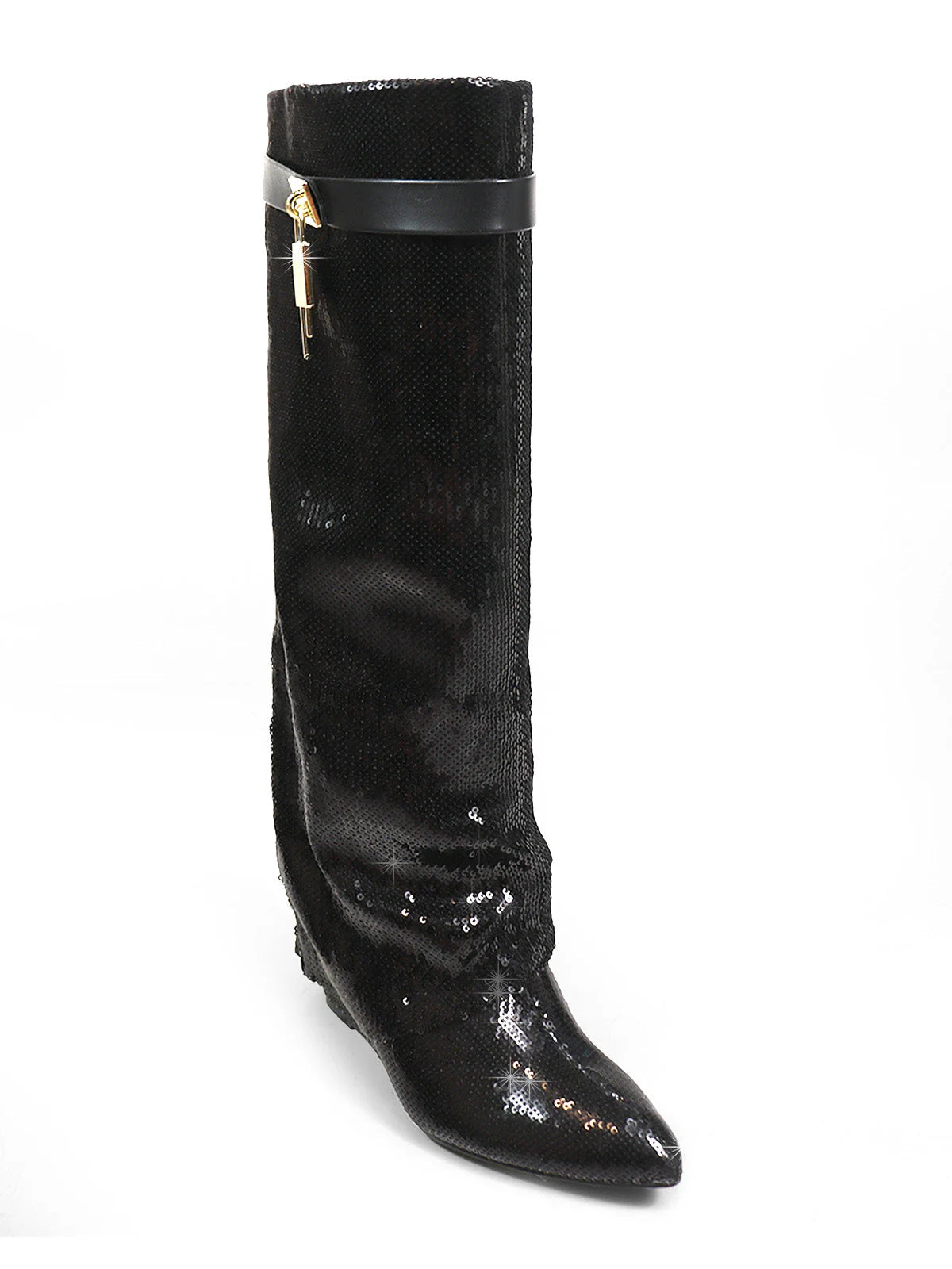 Maria Drape Over Knee Wedge Boots