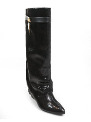 Maria Drape Over Knee Wedge Boots