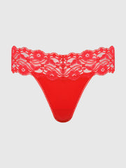 Bridget Stretch Cotton & Lace Thong