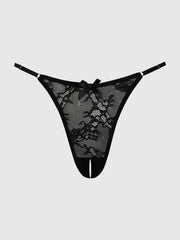 Pia Lace Crotchless Side Slider Thong